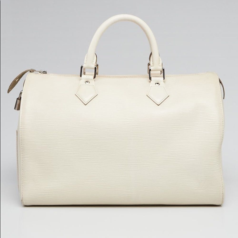 LOUIS VUITTON Ivory Cream Epi Leather Speedy 25 Bag
